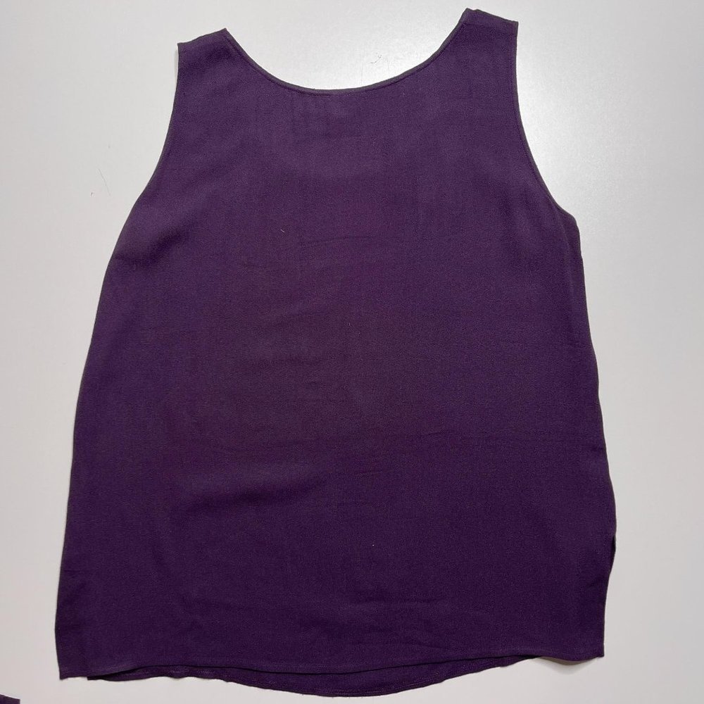 Ladies Purple Rayon 2pc Outfit Set Tank Top Pants - Picture 8 of 12